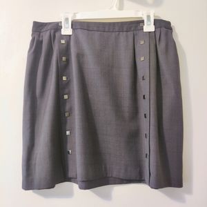Hawks Grey Embellished A-line Skirt with Pockets